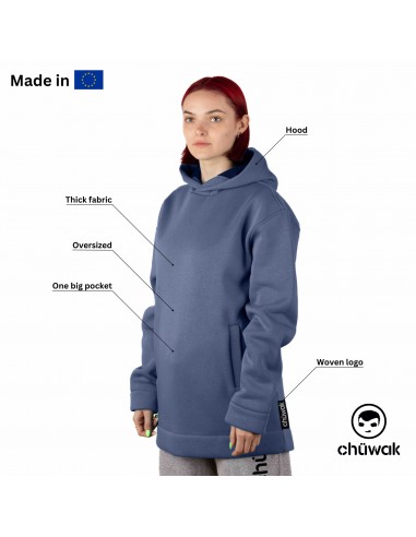 Hoodie Exquisite Line Blue Indigo