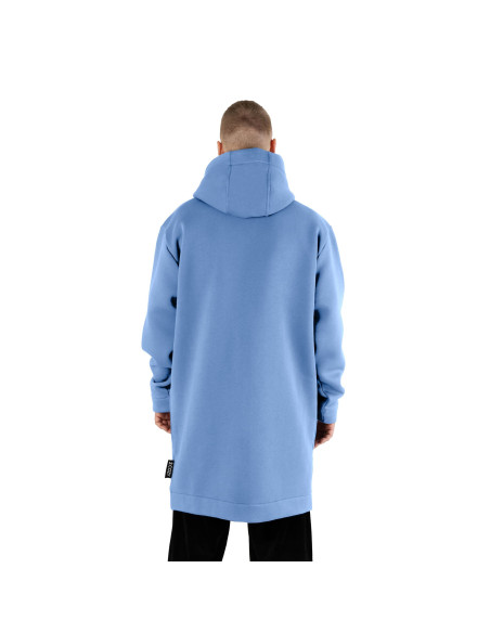 2.COZY Langer Kapuzenpullover mit Reißverschluss Baby Blue
