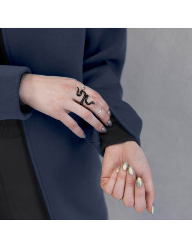 2.COZY Long ZipUp Hoodie Blue Indigo