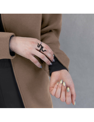 2.COZY Langer Kapuzenpullover mit...