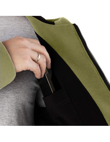 2.COZY Long ZipUp Hoodie Green Almond