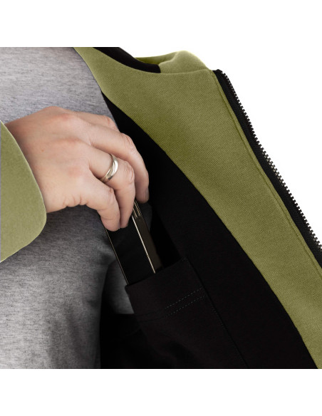 2.COZY Long ZipUp Hoodie Green Almond