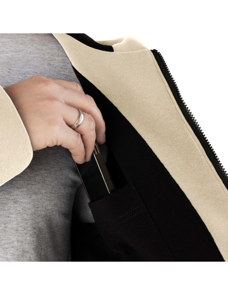 2.COZY Long ZipUp Hoodie Shifting Sand