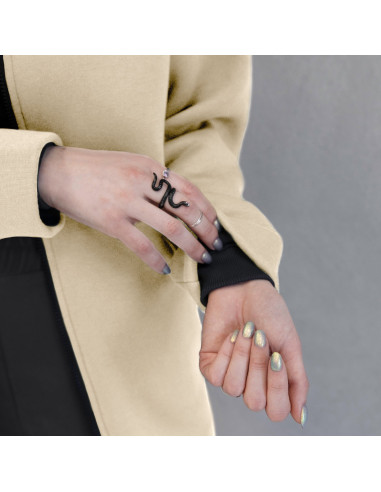 2.COZY Langer Kapuzenpullover mit...