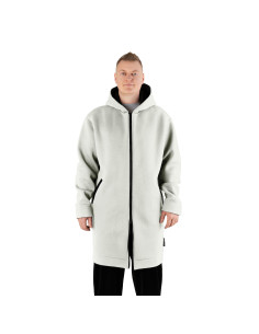 2.COZY Langer Kapuzenpullover mit Reißverschluss Vapor Blue