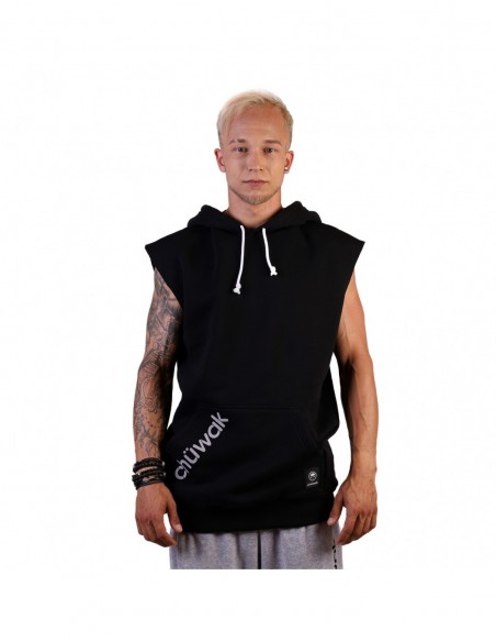 Džemperis "Sleeveless Hoodie Solid Black"