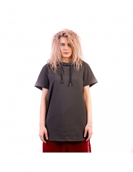 Marškinėliai  "Short Sleeve Hoodie Earth Grey"