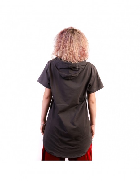 Shirts "Short Sleeve Hoodie Earth Grey"