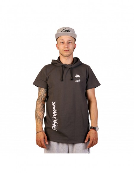 Marškinėliai  "Short Sleeve Hoodie Earth Grey Techno"