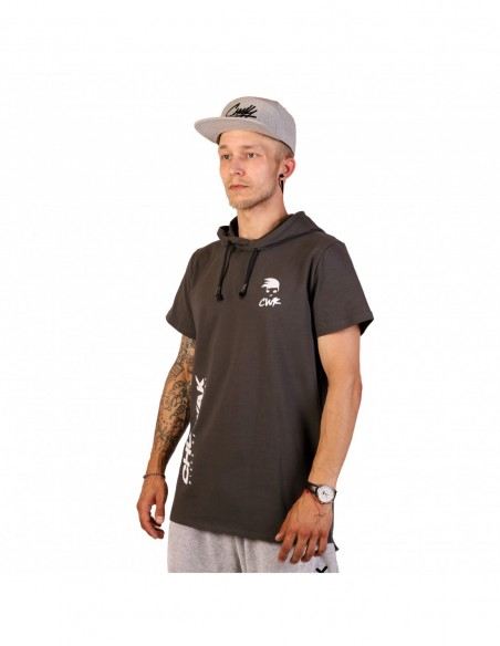 Marškinėliai  "Short Sleeve Hoodie Earth Grey Techno"