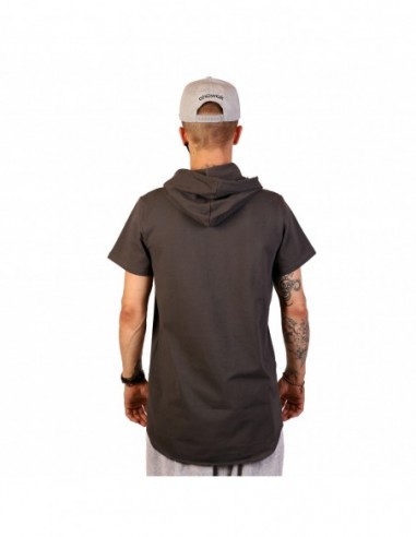 Marškinėliai  "Short Sleeve Hoodie Earth Grey Techno"